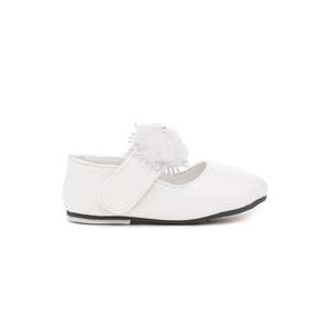 Bombas formales blancas para niñas con correa en el tobillo Tacón bajo Punta estrecha Cierre deslizante KD0554 - Product Image 2