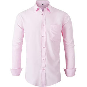 <b>High</b> Quality 100% Cotton Casual Dress <b>Shirt</b> <b>Men</b> Long Sleeve Button Office Wear OEM ODM Custom Logo Breathable <b>Shirts</b> - Product Image 3