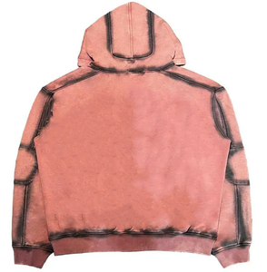 Sweats à capuche personnalisés 500 GSM French Terry Acid Wash Vintage Sun Faded Boxy Brodé Sweat à capuche zippé pour hommes - Product Image 2