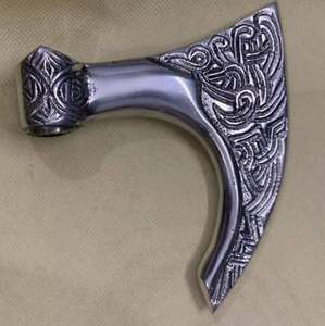 Poignée de canne de marche en métal argenté poli, style antique, design élégant, idéal comme cadeau, 11 cm - Product Image 1