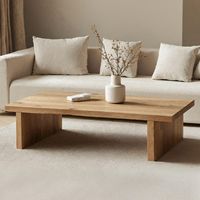 Table basse en bois portable traditionnelle, meuble tendance pour salon, idéal pour les espaces de vie en appartement urbain