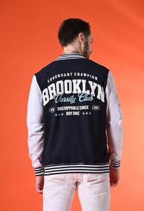 Veste de baseball universitaire élégante pour hommes Vêtements d'extérieur d'hiver personnalisables avec col montant disponibles pour la vente en ligne - Product Image 5