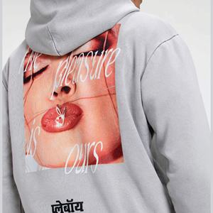 เสื้อฮู้ดโอเวอร์ไซส์สีเทาใส่ได้ทั้งชายและหญิง, สินค้ามาใหม่ปี2025มีฮู้ดโอเวอร์ไซส์ลายปะใส่สบาย - Product Image 2