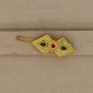 Épingle à cheveux élégante en forme de demi-lune plaquée or de luxe pour fête de mariage, accessoires pour cheveux faits à la main pour femmes, bijoux de cheveux fantaisie tendance - Product Image 2