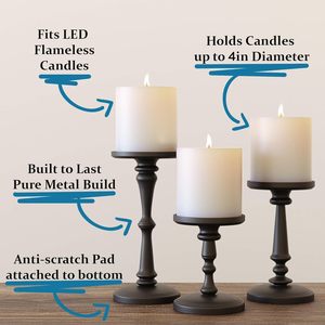 Boho Style Wooden <b>Candle</b> Holder <b>Set</b> | Handmade Decorative Stands - Product Image 4