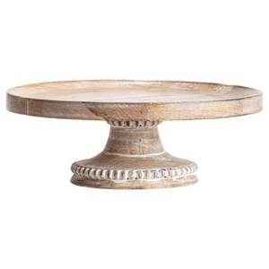 Pedestal de exhibición de pastel de madera con mango hecho a mano de 1 nivel, soporte para servir pasteles para el hogar, restaurantes, uso en fiestas - Product Image 4