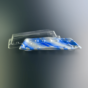 OFUNA 2-5 plateau blister de forme carrée jetable forme carrée polystyrène PSP matériel noir-rouge assiette en plastique bol pour sushi fait - Product Image 3