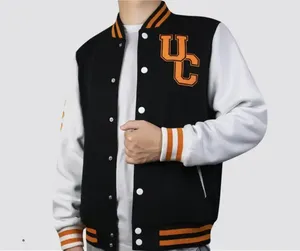 Men's <b>Slim</b> <b>Fit</b> High Street Letterman <b>Jacket</b> Front Windproof Stand Collar Breathable Fabric New Arrival Wholesale Varsity Design - Product Image 6