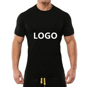 Camisetas transpirables elásticas para hombre con estampado personalizado, hechas de 95 algodón y 5 licras, para deportes de gimnasio - Product Image 1