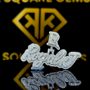 Lettre personnalisée en argent 925 pendentif Hip Hop breloque nom pour hommes avec Moissanite pour enfants élégant bijoux Hip Hop de glace - Product Image 4