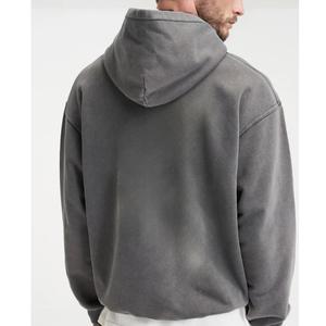 Sudaderas con Capucha de Secado Rápido, Transpirables, Lavadas al Ácido, Lisas, con Bolsillo, Impresión Personalizada, 100% Algodón, Logotipo de Alta Calidad, para Hombre, 2 Piezas - Product Image 4