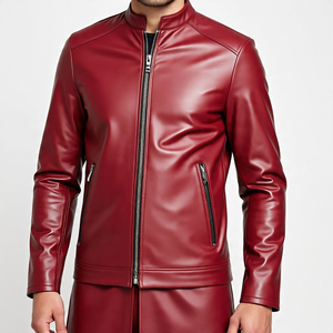 Chaqueta de cuero con cremallera Letterman para hombre, chaquetas de invierno para motocicleta, estilo callejero, abrigo de cuero Vintage para hombre - Product Image 6