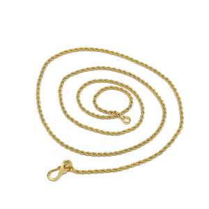 Collar de Cadena Trenzada Chapada en Oro Micro de 14K, 18K y 24K al por Mayor, Cadena de Moda, Diseño de Cadena Moderno, Collar de Cadena de Estilo Trenzado - Product Image 1