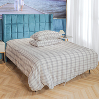 Ensemble de draps de lit en lin de coton naturel français de luxe de qualité supérieure imprimé literie double