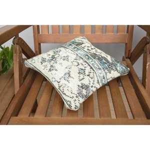 Luxury 18x18 Beige Kilim <b>Patchwork</b> Wool Pillow 12x12 Inch Rustic Floral Print <b>Throw</b> Pillow for Bedding Floor Portable Woven - Product Image 4