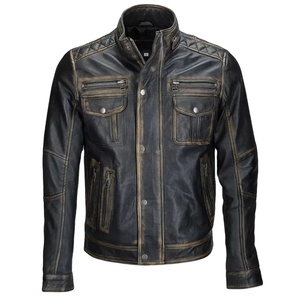 Veste en cuir pour homme, style motard, tendance printemps-automne-hiver, veste en cuir de luxe pour homme - Product Image 5