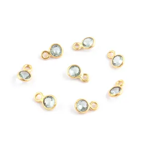 ชุดเครื่องประดับทองชุบ BT ควอตซ์แบบห่วงเดียว,ชุดเครื่องประดับ Diy แบบเลือกได้รอบเล็กๆล็อต20ชิ้น - Product Image 1