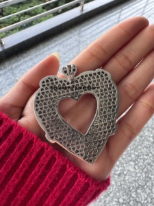 จี้925รูปหัวใจเงินสเตอร์ลิงประดับเพชรมอสซาไนต์สีฟ้าแบบชั้นสำหรับจี้หัวใจสำหรับผู้ชายและผู้หญิง - Product Image 6