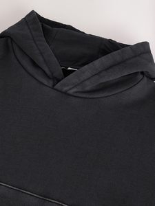 เสื้อฮู้ดสวมหัวสำหรับผู้ชาย, เสื้อมีฮู้ดสำหรับผู้ชายแบบสวมหัวมีสไตล์ที่เป็นเอกลักษณ์ระบายอากาศได้วัสดุที่ดีที่สุดในสีดำ - Product Image 3