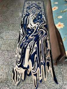 Alfombra de área de sala de reuniones con mechones a mano abstracta moderna, alfombra de diseño de fusión para decoración de oficina o hogar - Product Image 4