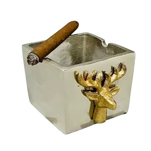 Cendrier rond en laiton massif vintage, design floral, porte-cendres, cendrier décoratif antique en métal pour table, cendrier à cigarettes et cigares, décoration d'intérieur - Product Image 6