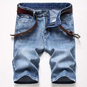 Brand Clothing <b>Stretch</b> Straight Jeans <b>Shorts</b> for Men Classic Style Tears Denim <b>Shorts</b> - Product Image 1