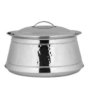 Pot en acier fini martelé argenté Casserole faite à la main de qualité supérieure Réchauffeur d'aliments de luxe pour la maison et le mariage - Product Image 1