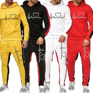 Nouvel ensemble de survêtement pour homme en taille plus, 2 pièces, sweat-shirt et pantalon de jogging, tenue de sport décontractée, imperméable, coupe-vent, 100% coton - Product Image 1