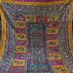 Recién llegado, chal de poliéster de estilo Banjara étnico, bordado Kuchi dibujado a mano hecho en Pakistán para adultos, ropa de fiesta de boda - Product Image 6