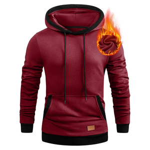 Sweat à capuche polaire hommes 300 GSM pull uni personnalisé imprimé Logo sweat à capuche poche kangourou décontracté tenue quotidienne sweat à capuche de sport - Product Image 1