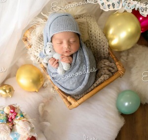 Cesta de mimbre tejida Vintage bonita estética rústica hecha a mano para accesorios de fotografía recién nacidos accesorios de estudio elegantes y funcionales - Product Image 4