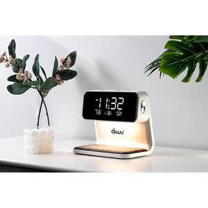 Reloj de Escritorio Digital Electrónico con Cargador Inalámbrico de Carga Rápida y Lámpara de Noche Moderna con Control Táctil - Product Image 6