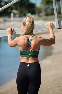 Starburst Galaxy Bamboo reggiseno sportivo incrociato Spandex a collo a U supporto medio traspirante alla moda del reggiseno Yoga elasticizzato Spandex - Product Image 3