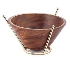 Cuenco de madera redondo pulido de calidad Superior, cuenco de madera hecho a mano de madera natural para restaurante, boda de la India - Product Image 3