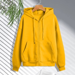 Hiver Unisex Fleece Zipper Pullover Hoodies New Fashion Casual Korean Style Solid - Product Image 1