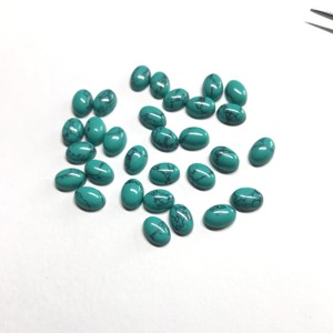 IGI certificado 4x5mm grado AAA turquesa sintética suelta ovalada suave cabujón piedra preciosa calibrada a precio al por mayor - Product Image 2