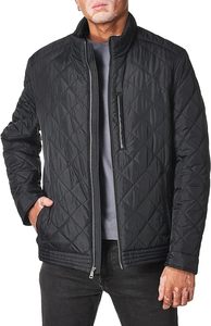 Men's Quilted Lightweight Jacket TBF-144 Zip Front Stand Collar Outerwear with Chest and Side Pockets - Product Image 4