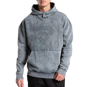 Sudaderas con Capucha Lavadas al Ácido con Logotipo y Diseño Personalizados, Sin Ribete Inferior, Sudadera Urbana para Hombre, Sudadera Vintage Lavada de Algodón para Hombre - Product Image 1