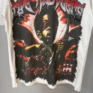 T-shirt à manches courtes pour homme en coton avec imprimé diamant aquatique, style streetwear américain, collection Life Hustlers, vente en gros - Product Image 4