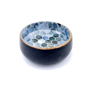 Bol de service en bois rond attrayant en laiton AK avec poignée en couleur noyer bol de grande capacité pour hotelware/ornements de vaisselle - Product Image 3