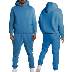 Meilleures ventes Survêtement personnalisé rouge lourd décontracté Nouvelle mode Vente en gros en vrac Survêtement pour homme 2 pièces avec capuche et pantalon - Product Image 2