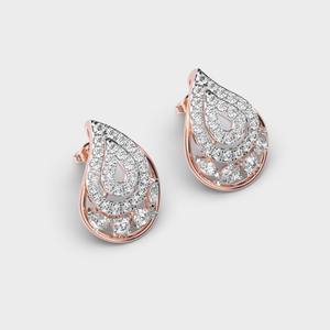 Elegantes Pendientes de Lágrima con Doble Línea de Diamantes Moissanite y Acento Marquesa, Pendientes de Plata 925 para Mujer - Product Image 1