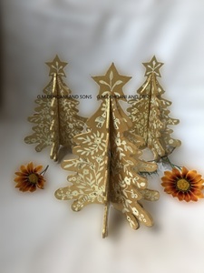 Arbre de Noël en papier Kashmiri 3D artisanal élégant décor festif avec détail artistique boule de Noël et ornements d'arbre - Product Image 6