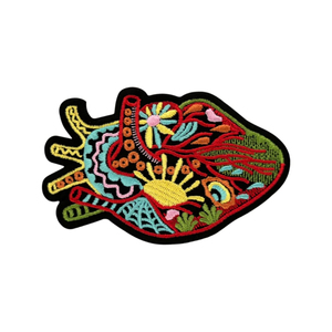 Patch cardiaque anatomique coloré avec motif brodé, à coudre, en tissu sergé, bordure merrow, patchs brodés adhésifs pour chapeaux - Product Image 6