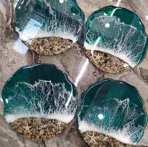 Posavasos de resina de lujo hechos a mano FUNCIONAL Almohadillas cuadradas de colores personalizables para juego de mesa de alfombrilla de cocina al mejor precio - Product Image 6