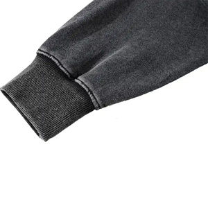 Sudadera con capucha de lavado ácido de gran tamaño para hombre, cuello con capucha de invierno mezclado de algodón, teñido liso con estampado Digital, sudadera con patrón sólido - Product Image 3