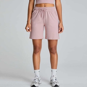 Léger Premium haute qualité femmes été plage Fitness Gym Shorts ensembles motif à carreaux personnalisé taille haute taille élastique - Product Image 4