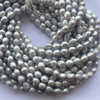 Perles d'eau douce naturelles grises de 9 mm et 10 mm, perles lisses coupées, brins de perles de qualité AAA, certifiées IGI, fournitures pour la fabrication de bijoux