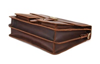 Leather Retro Durable Anti-Theft Portable Lightweight Eco-Friendly Large Capacity Men's Laptop Briefcase Crossbody Shoulder