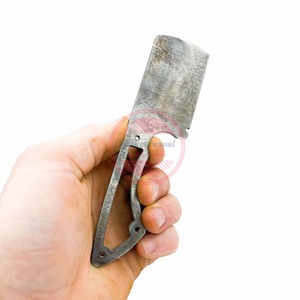 Couteau à lame vierge en acier damas fait à la main Couteau de camping à lame fixe Full Tang - Product Image 3